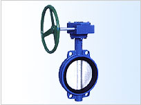 Wafer type worm gear drive soft sealing butterfly valve